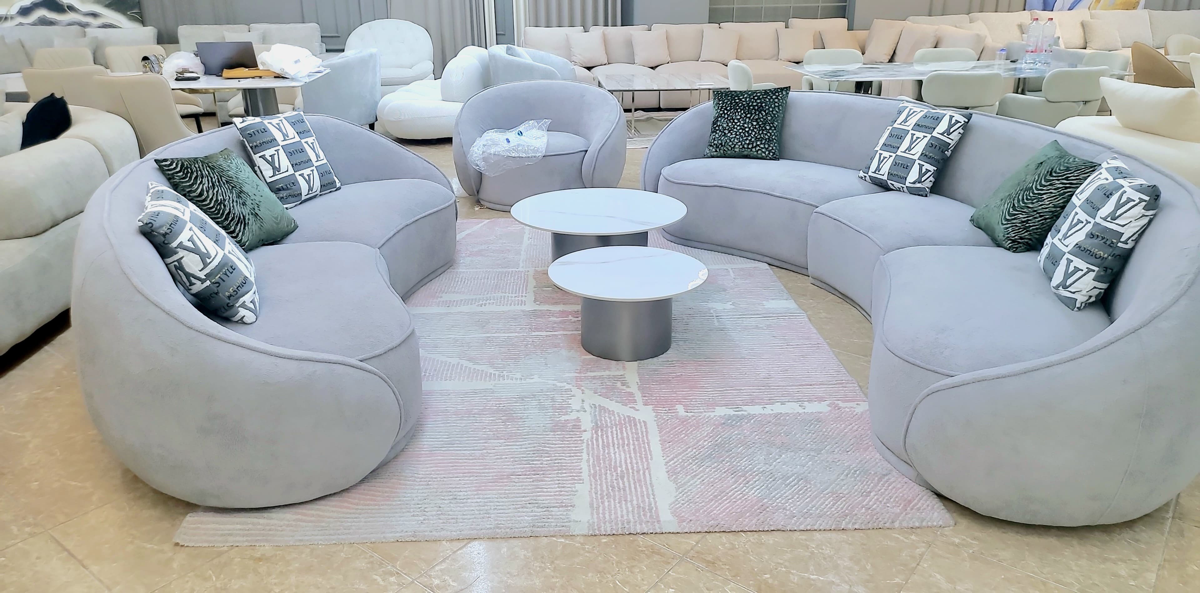 Modern Grey Sectional Sofa Set