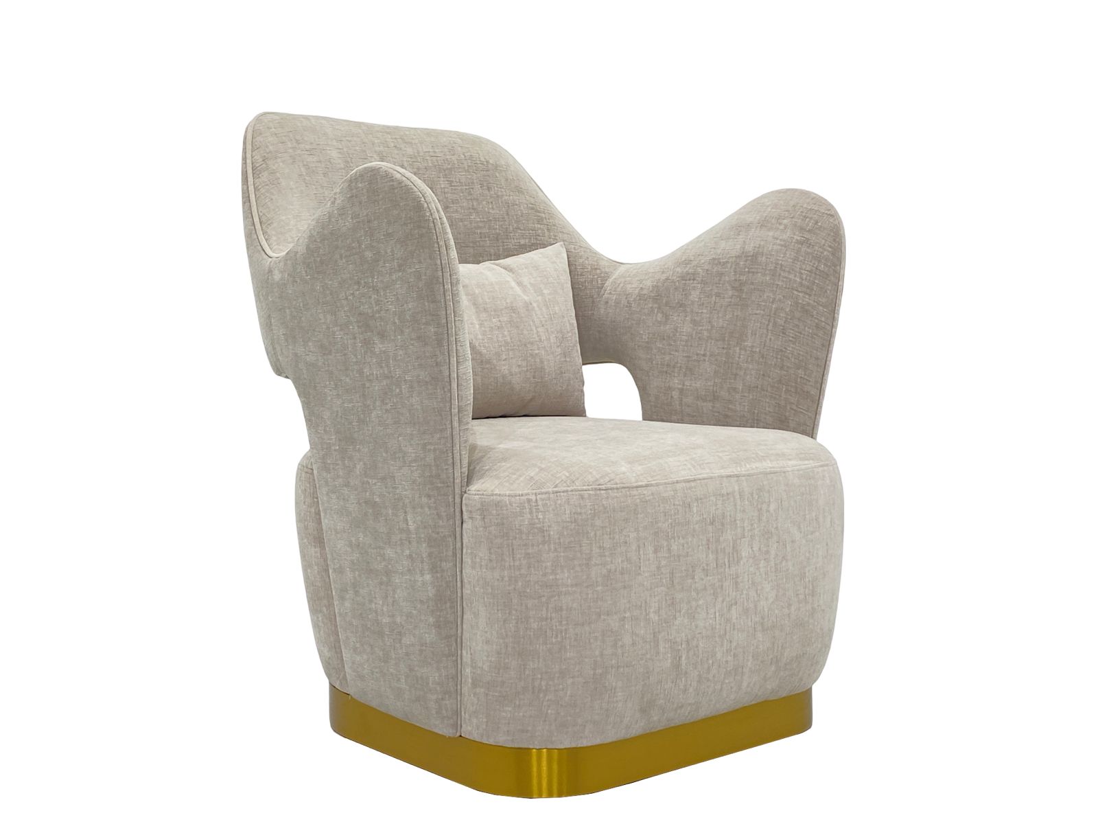 Stainless:Gold Matt Beige Chair 