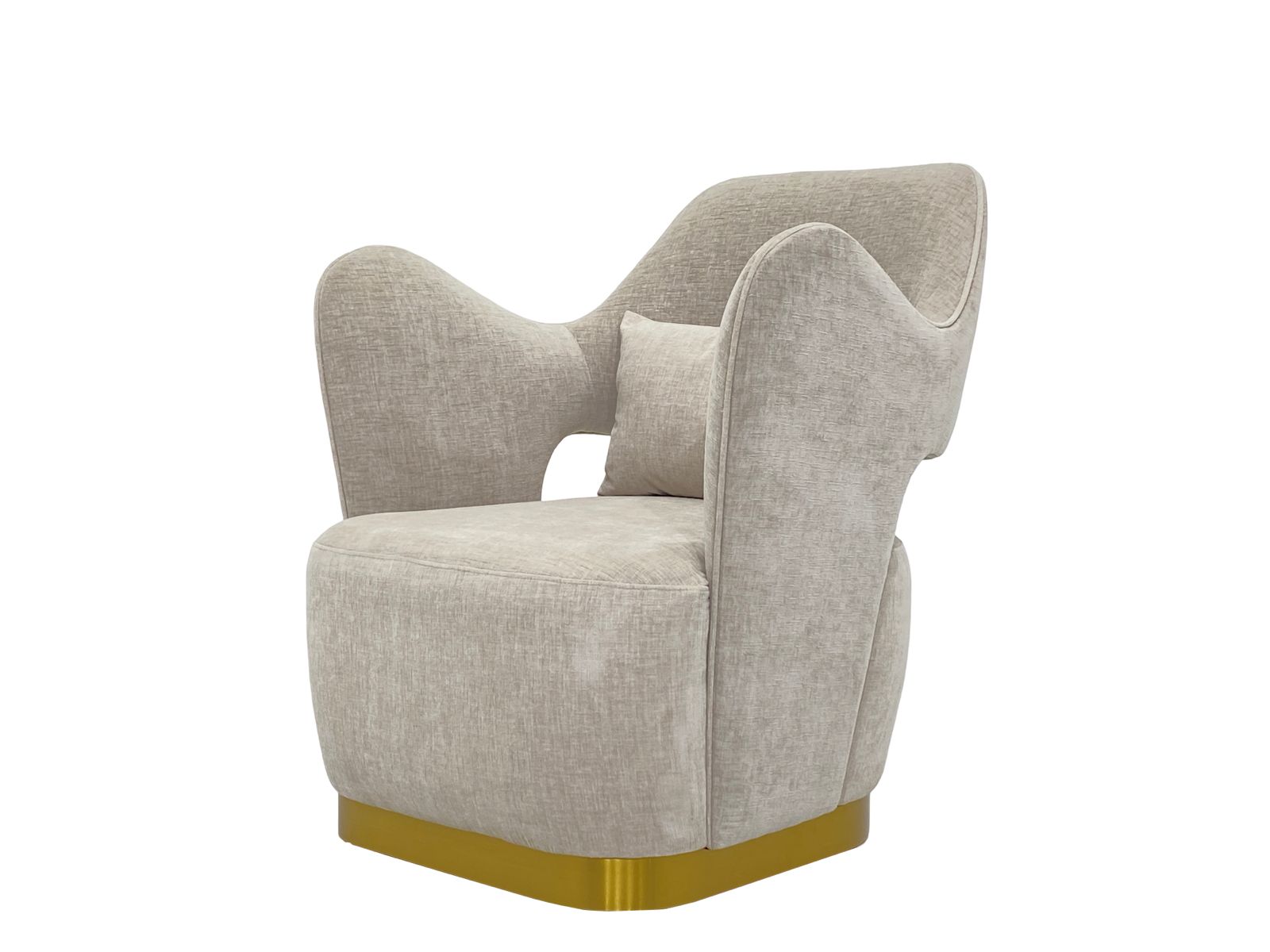 Stainless:Gold Matt Beige Chair 