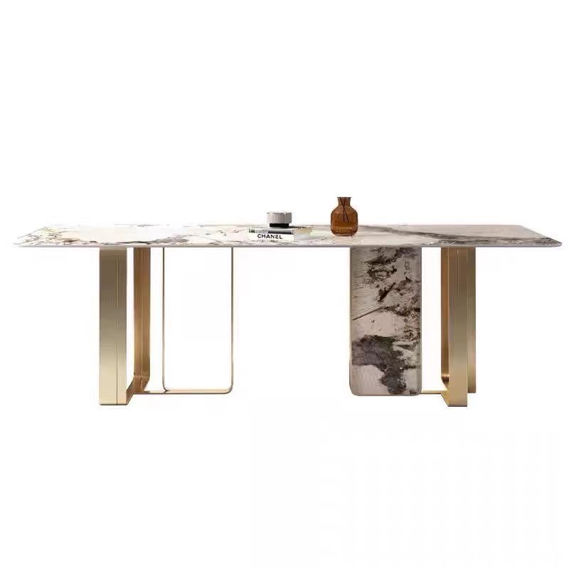 Marble and  stainless steel Dining Table