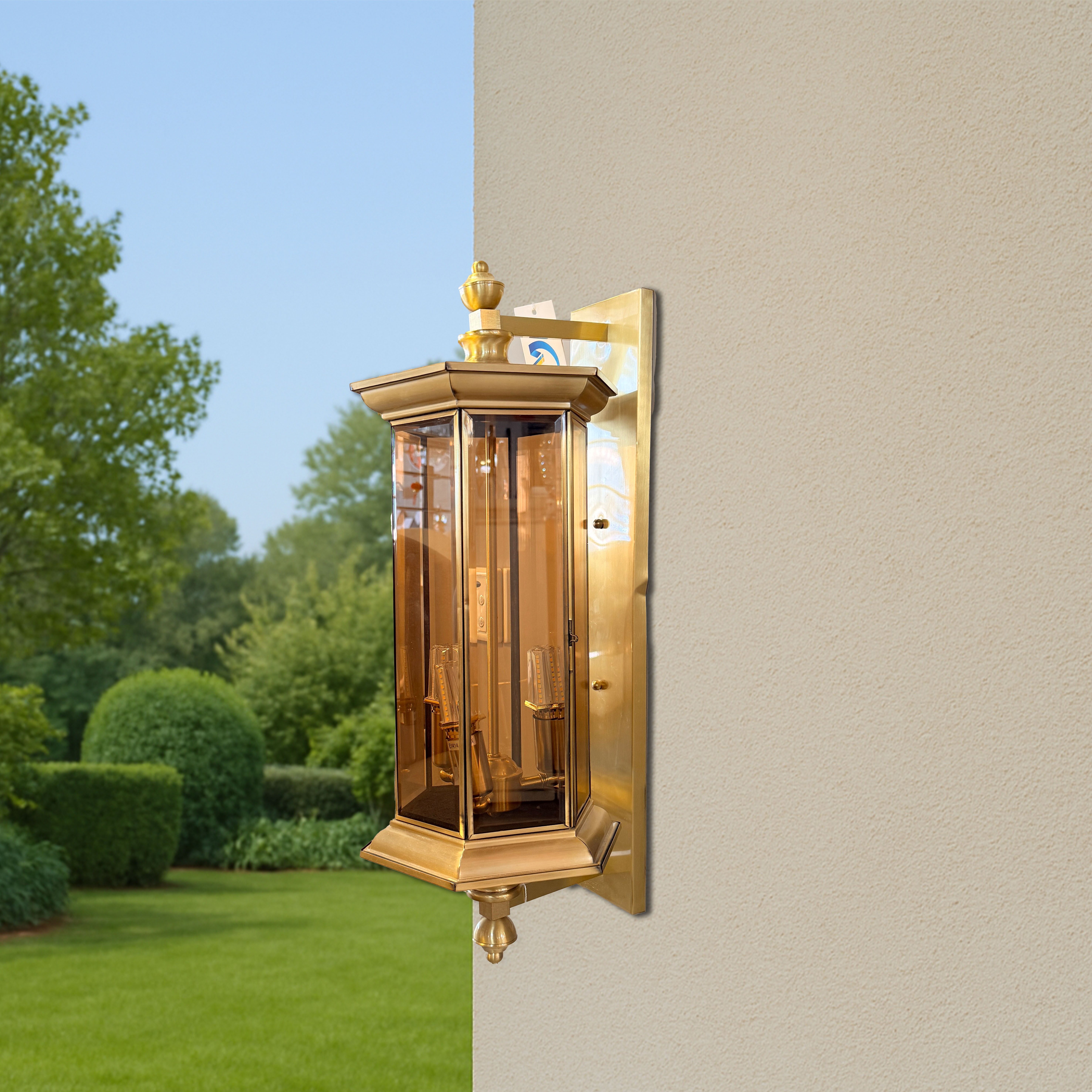 Elegant Brass Outdoor Wall Lantern