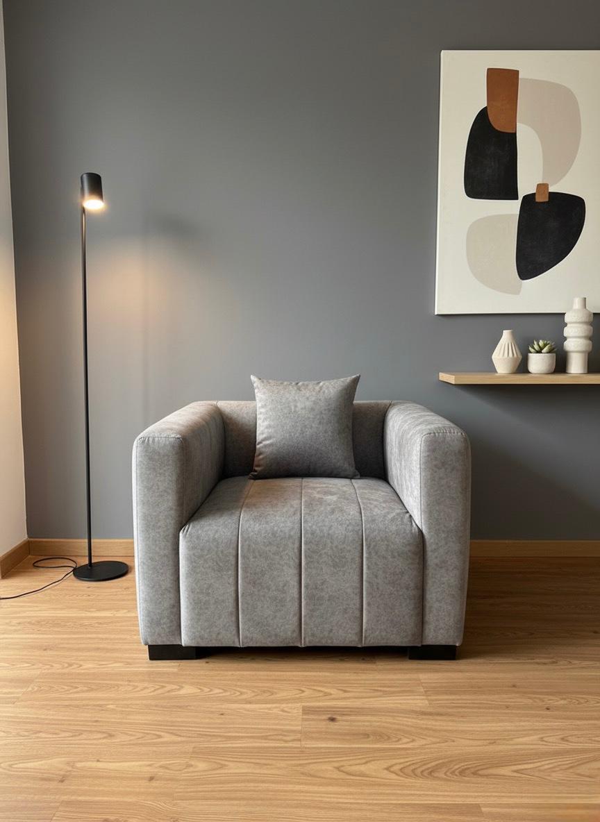 Modern grey armchair