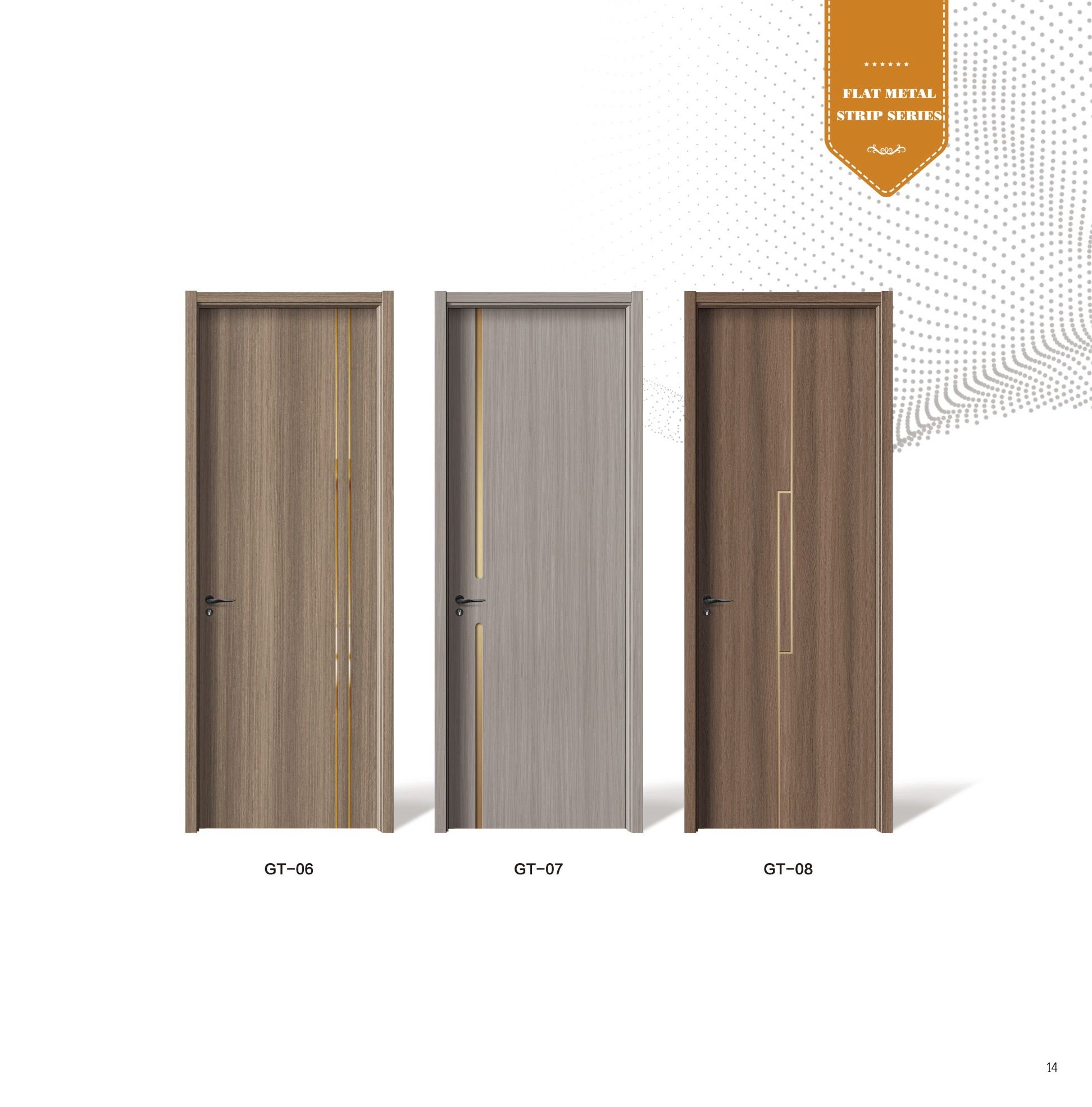 Modern Interior Doors - Flat Metal Strip Series WPVC 
