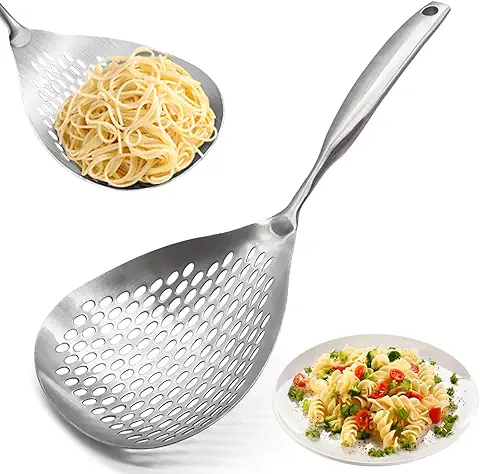 KAYCROWN Skimmer Slotted Spoon, 304 Stainless Steel Skimmer Ladle Skimmer Spoon Spider Strainer for