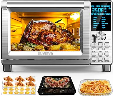 Nuwave Bravo Air Fryer Toaster Smart Oven, 12-in-1 Countertop Convection, 