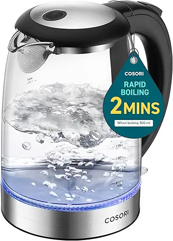 Cosori Electric Kettle, No Plastic Filter & Spout, Stainless Steel Inner Lid