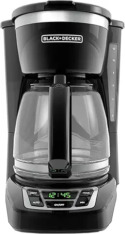 BLACK+DECKER 12-Cup Digital Coffee Maker, Programmable, Washable Basket Filter,