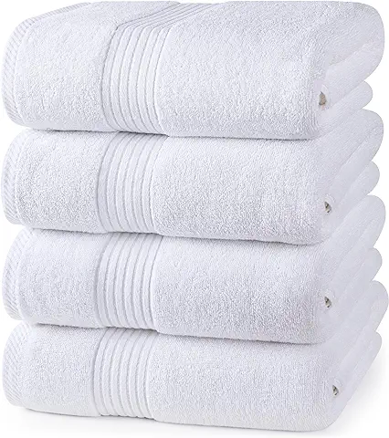 Utopia Towels 4 Pack Bath Towels Set, (27 x 54 Inches) 100% Ring Spun Cotton, Quick Dry