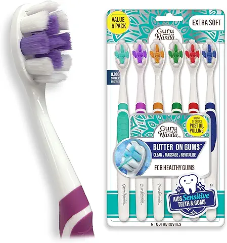 GuruNanda Butter On Gums Toothbrush with 8000+ Softex Bristles,