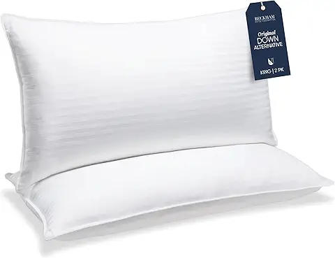 Beckham Hotel Collection Bed Pillows King Size Set of 2 - Down Alternative Bedding Gel Cooling Big Pillow