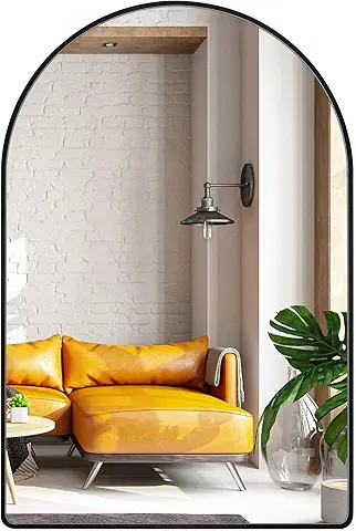 24x36 inch Black Arched Mirror for Bathroom Vanity Mirror or Wall Decor Arch Mirror Brushed Metal Frame