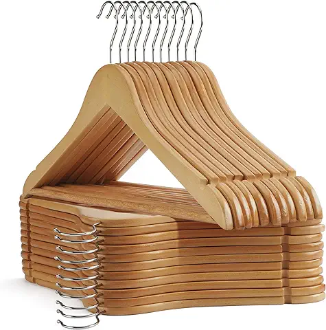 Wooden Hangers - 30 Pack - Wooden Clothes Hangers,