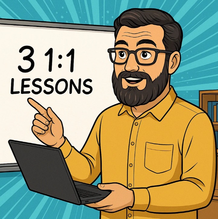3 1:1 Online Lessons Package