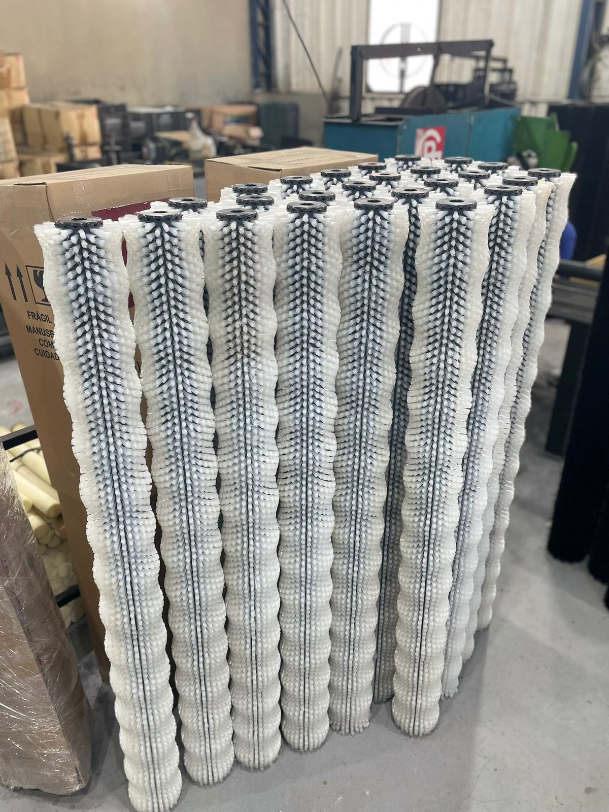 Escovas de Poliamida Branca/Preta 0,20mm - Higienização Premium para Frutas Sensíveis