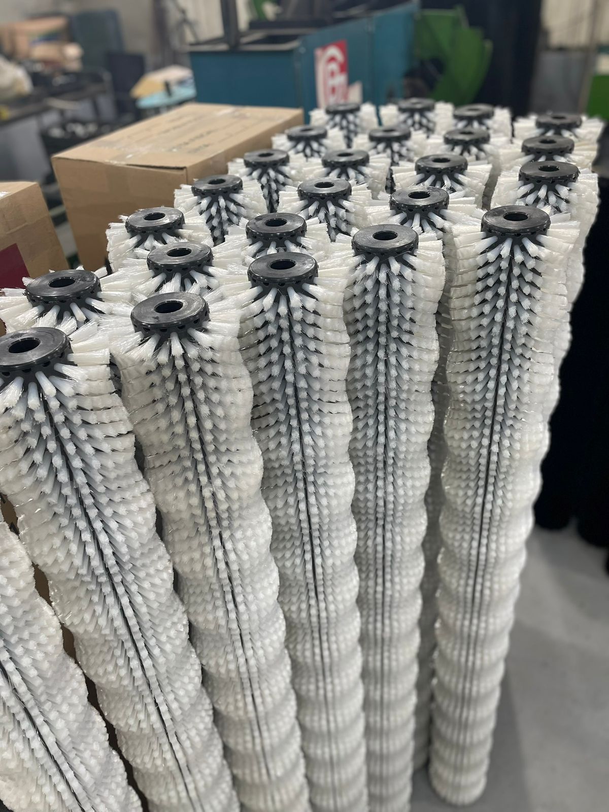 Escovas de Poliamida Branca/Preta 0,20mm - Higienização Premium para Frutas Sensíveis