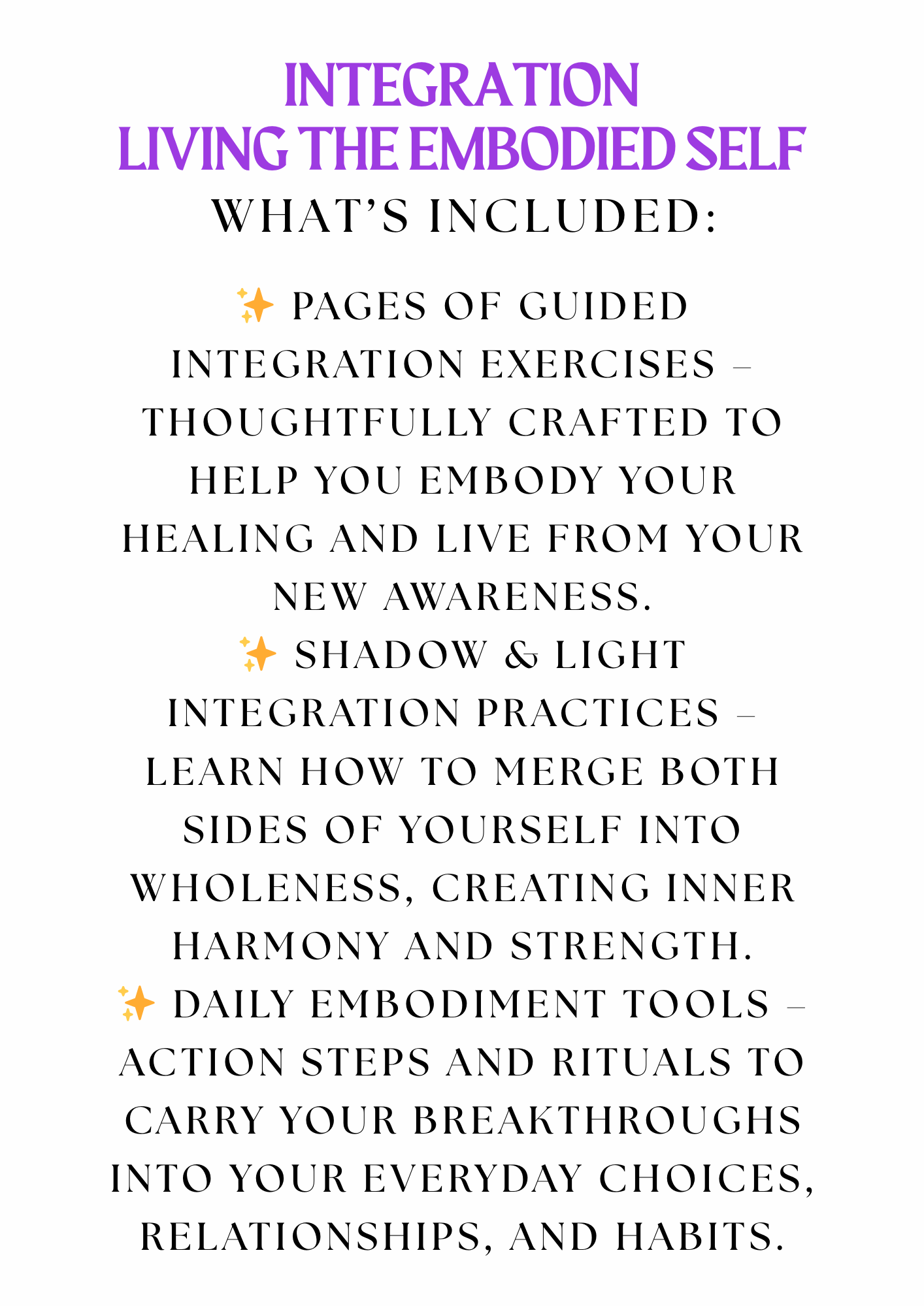 Integration: Living the Embodied Self
