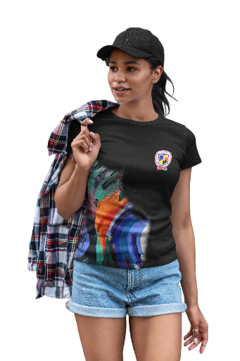 Crested  T shirt with print