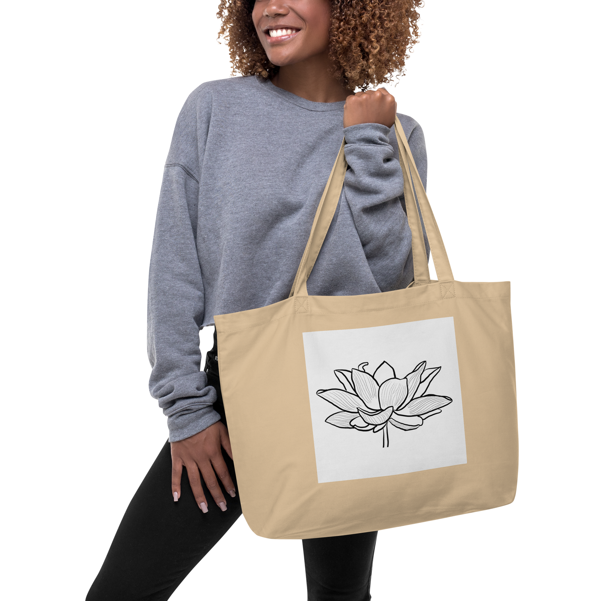 Large organic tote bag
