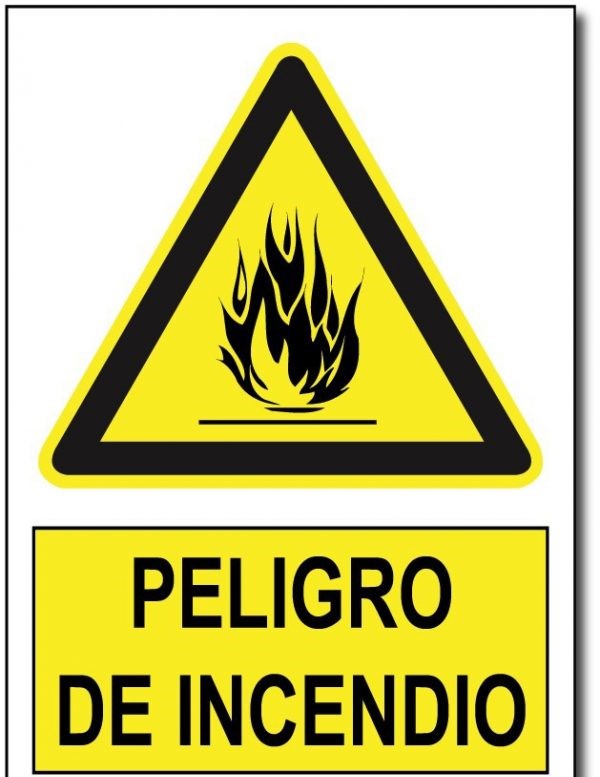 Señal de peligro de incendio 20x30