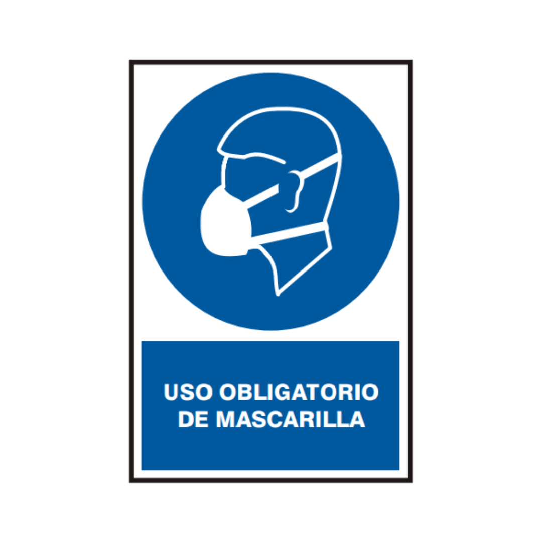 Señal de uso obligatorio de mascarilla