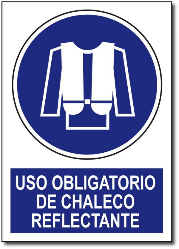 Señal de chaleco reflectante obligatorio 20x30