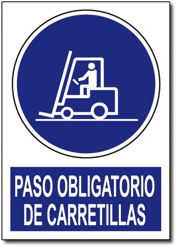 Señal de Tráfico de Paso Obligatorio de Carretillas 20x30
