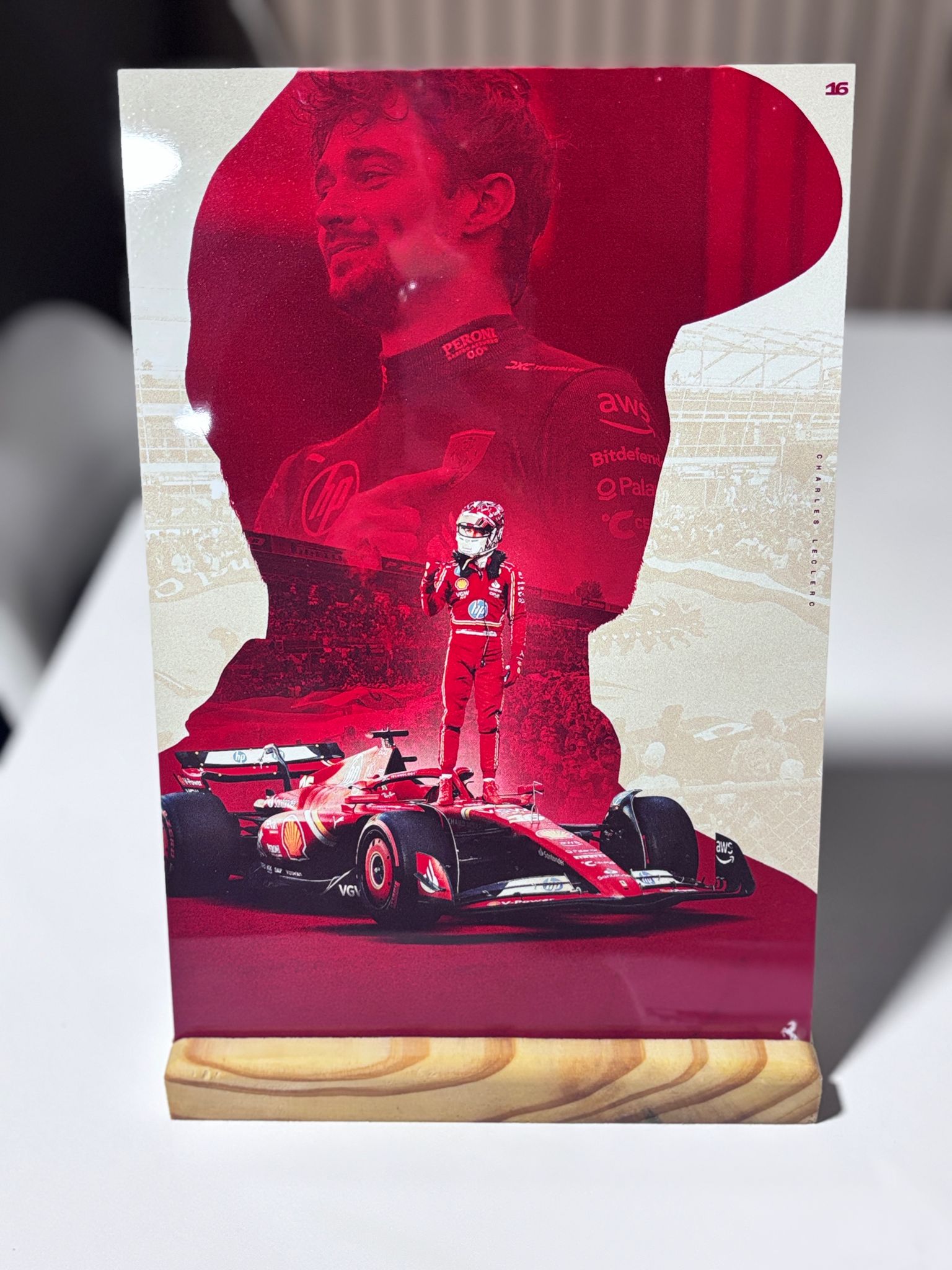 Posters Formula 1 aluminio + base de madera