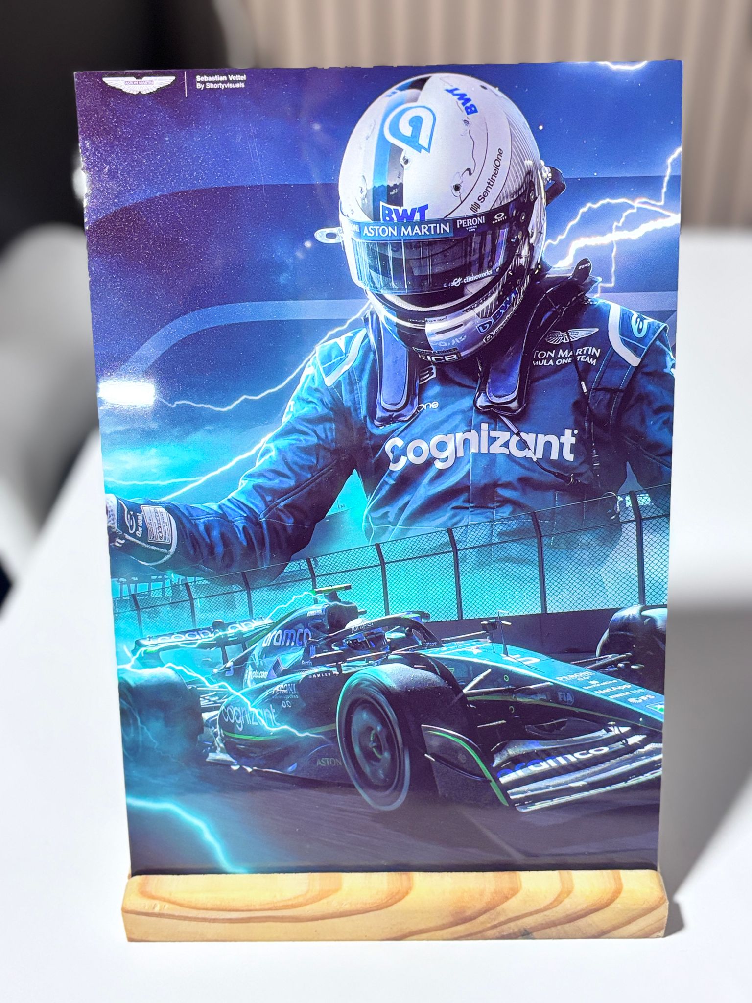 Posters  Formula 1  aluminio + base de madera 