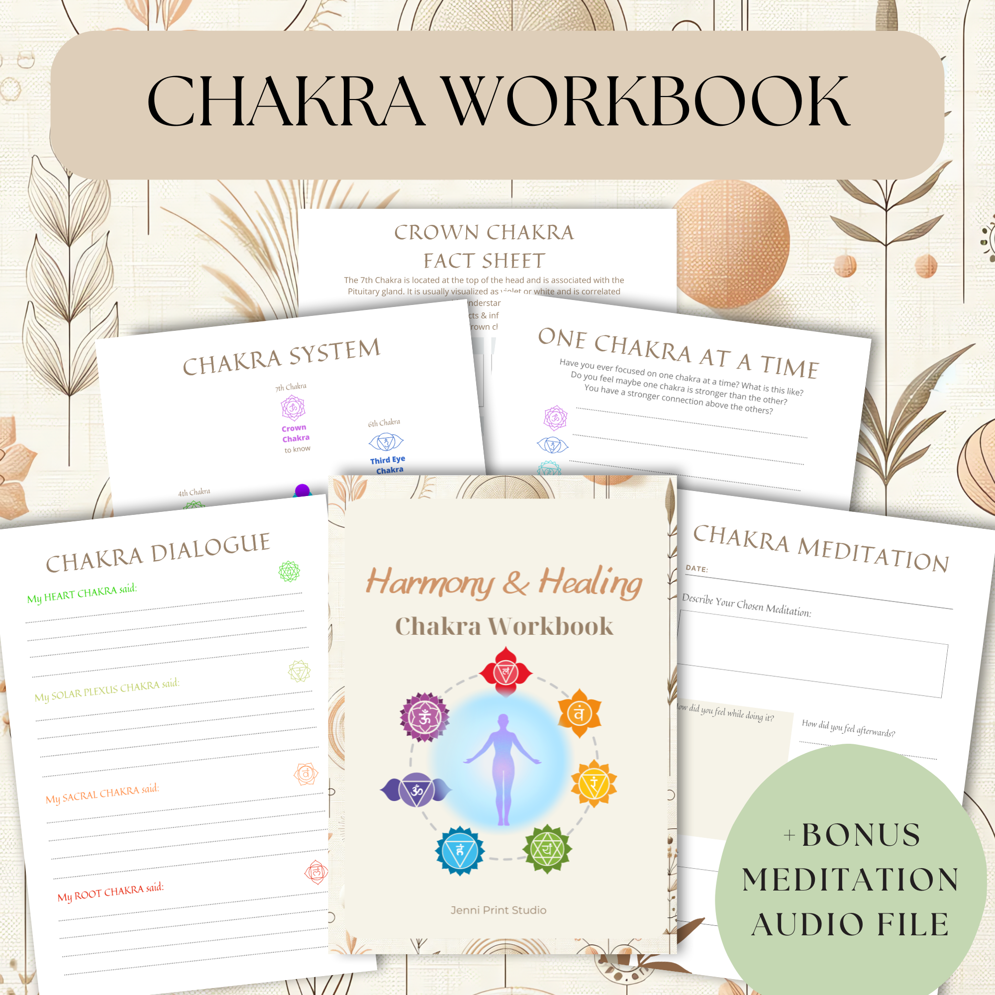 Seven Chakra Healing Workbook with Bonus Meditation