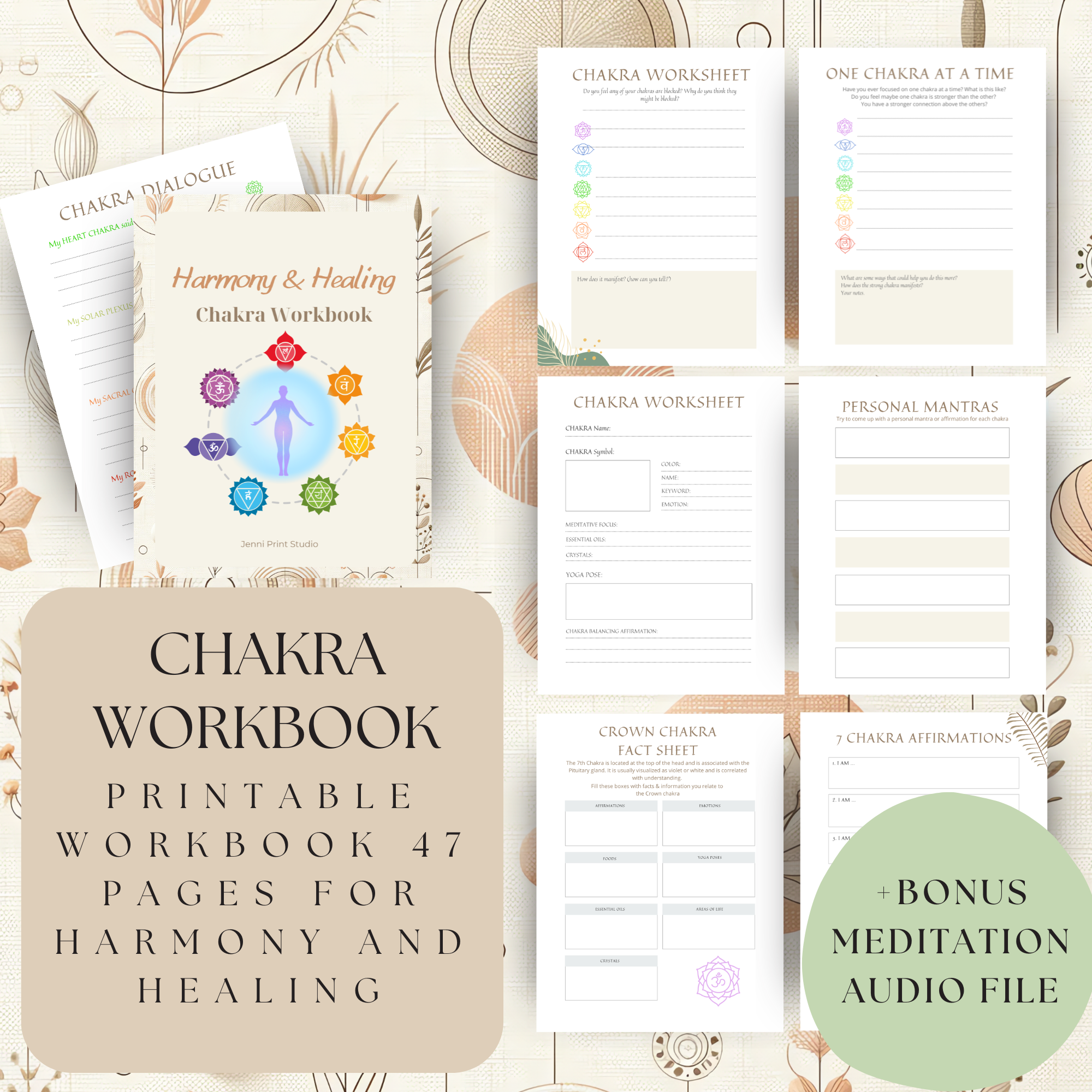 Seven Chakra Healing Workbook with Bonus Meditation