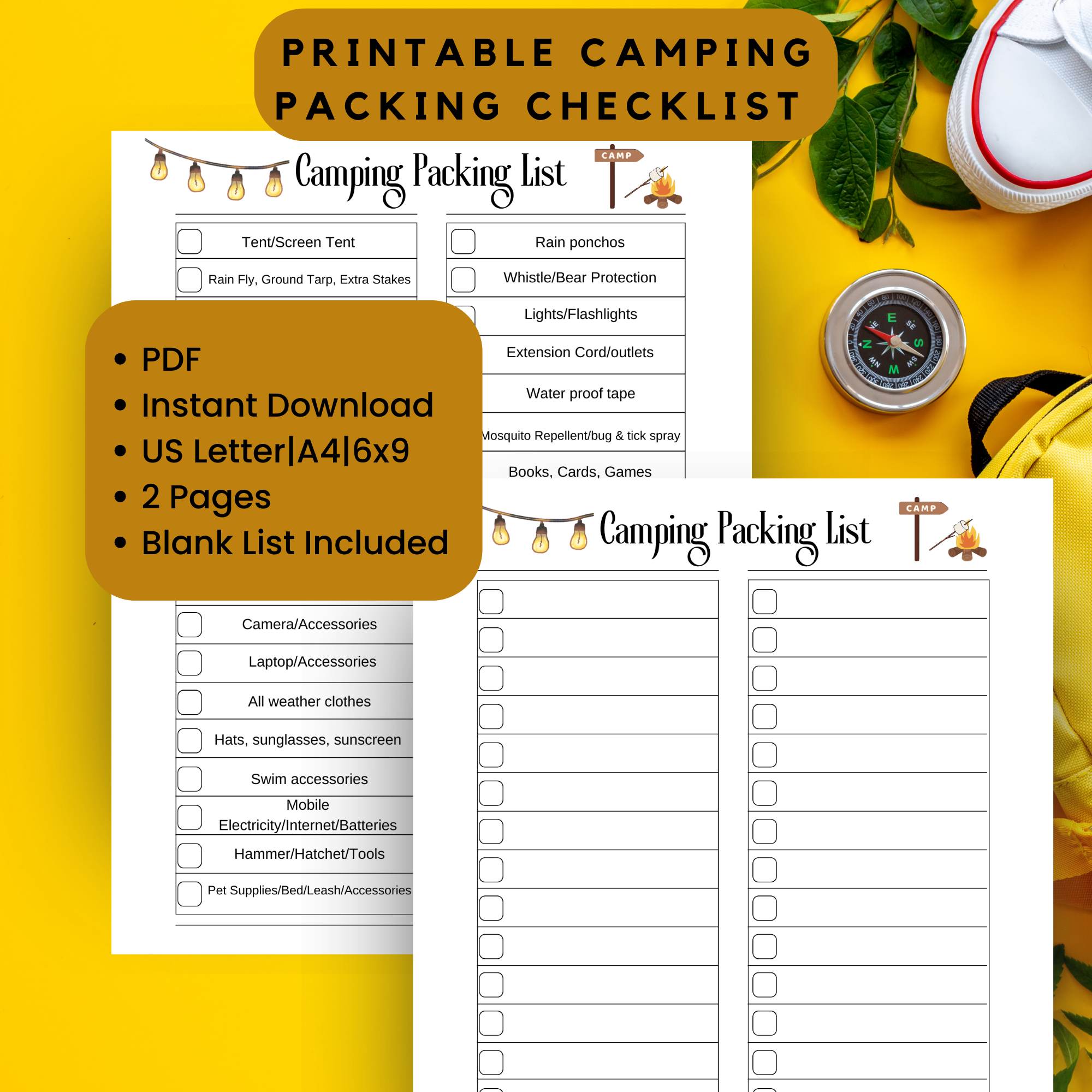 Printable Camping Packing Checklist