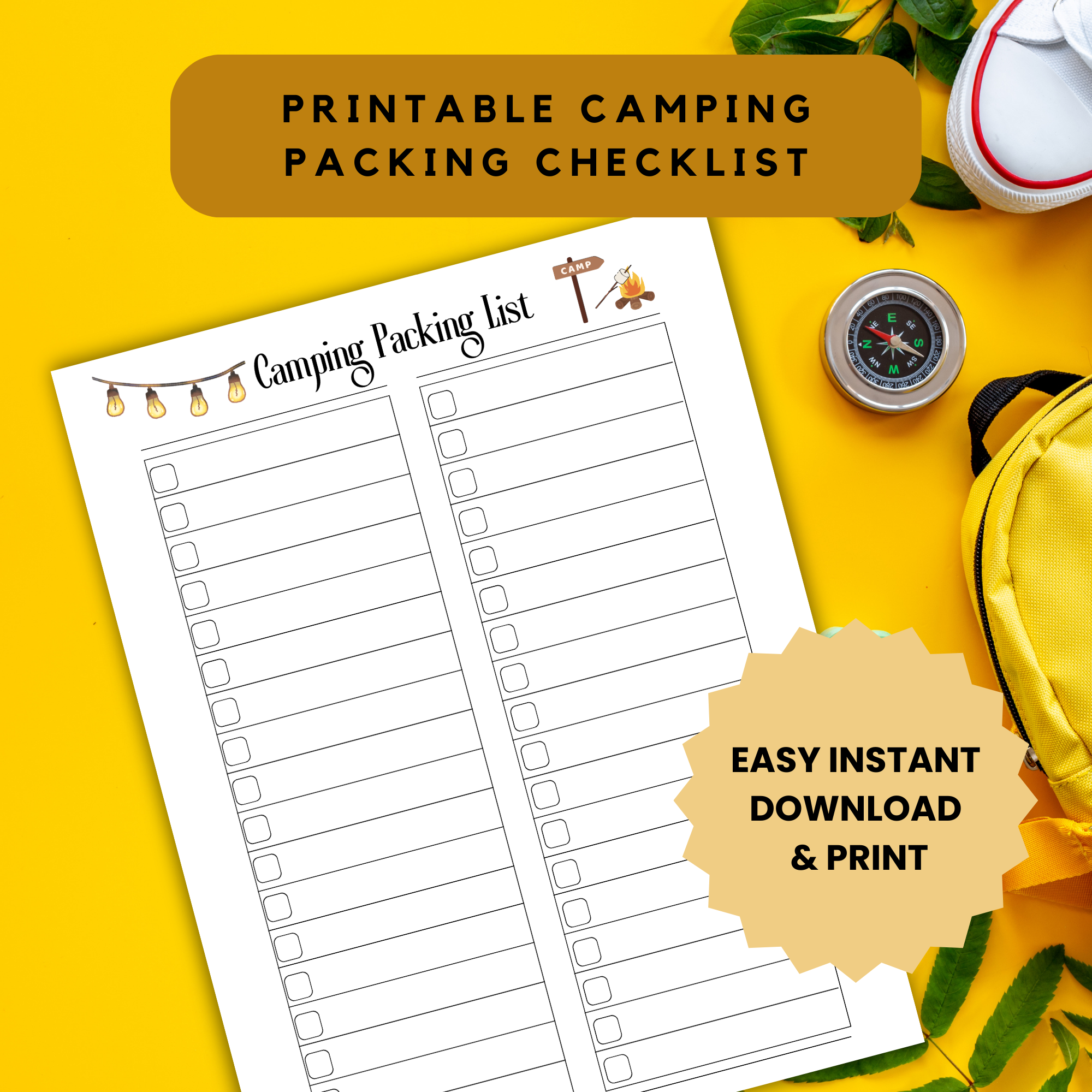 Printable Camping Packing Checklist