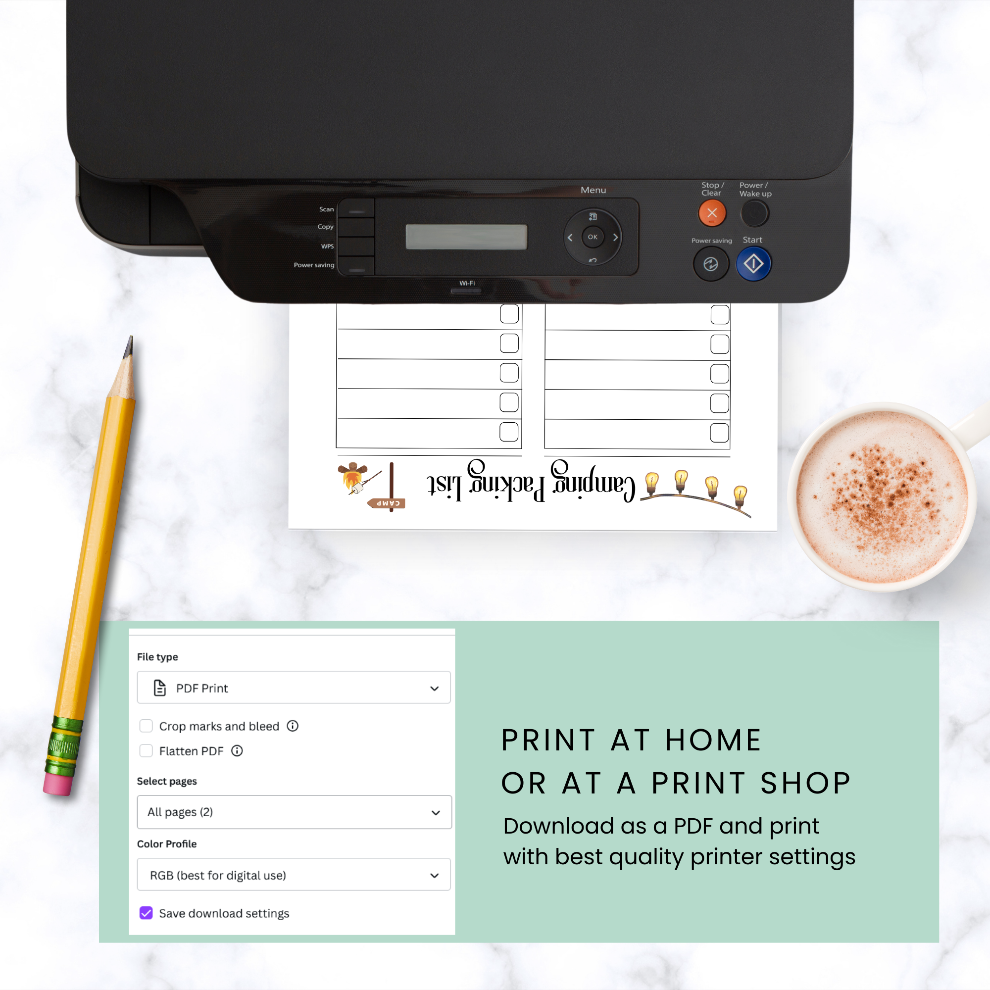 Printable Camping Packing Checklist