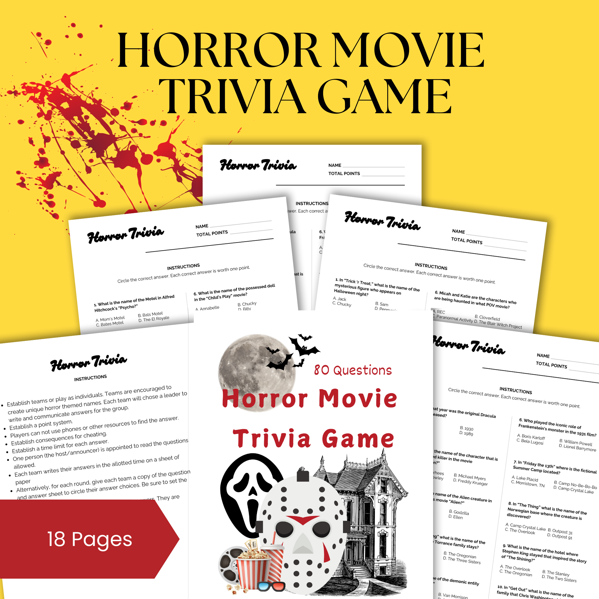 Horror Movie Trivia Game