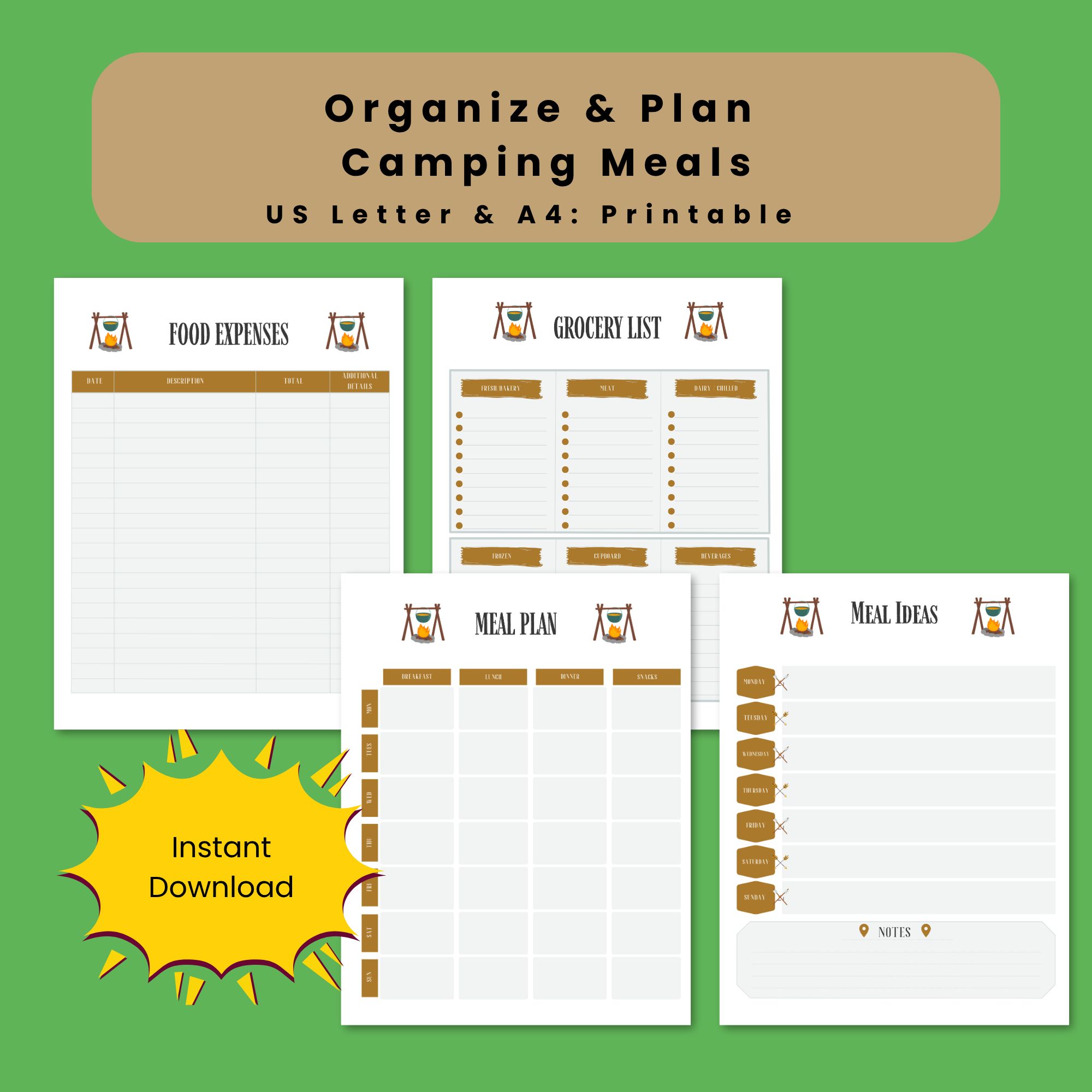 Printable Camping Meal Planner
