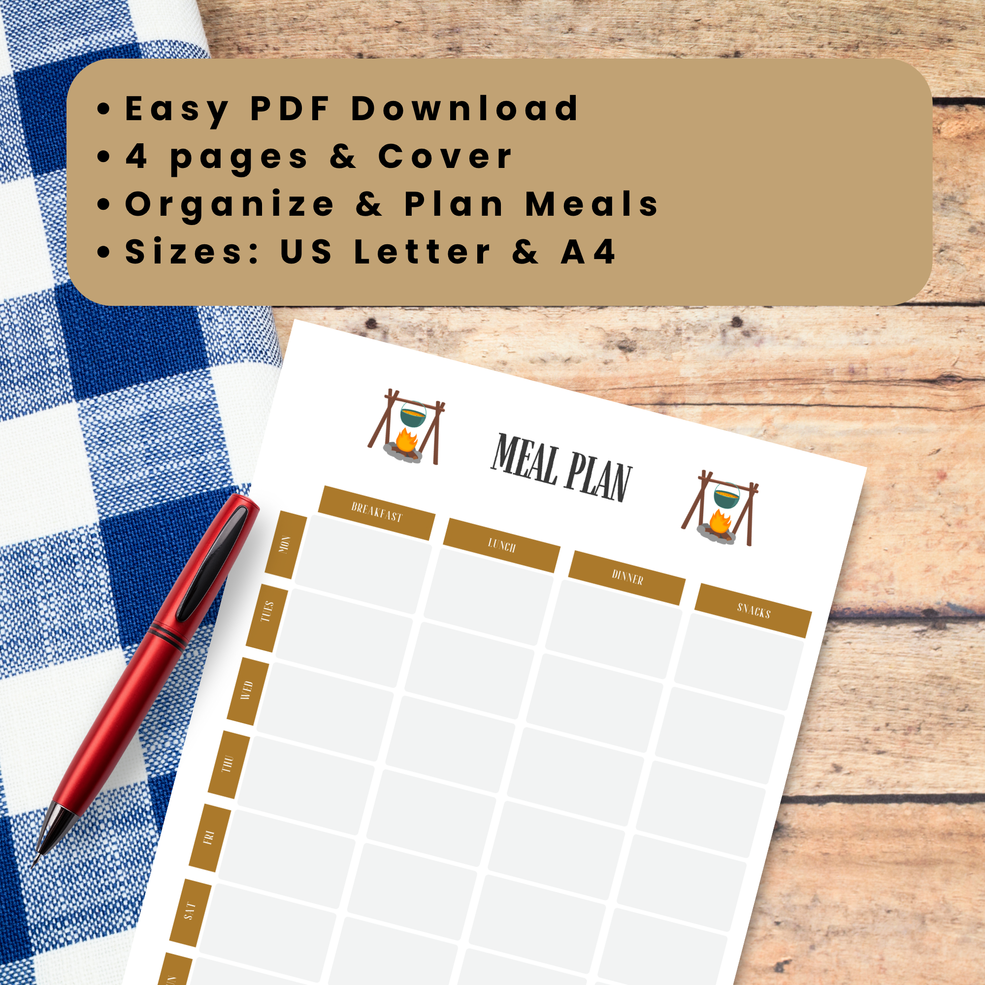 Printable Camping Meal Planner