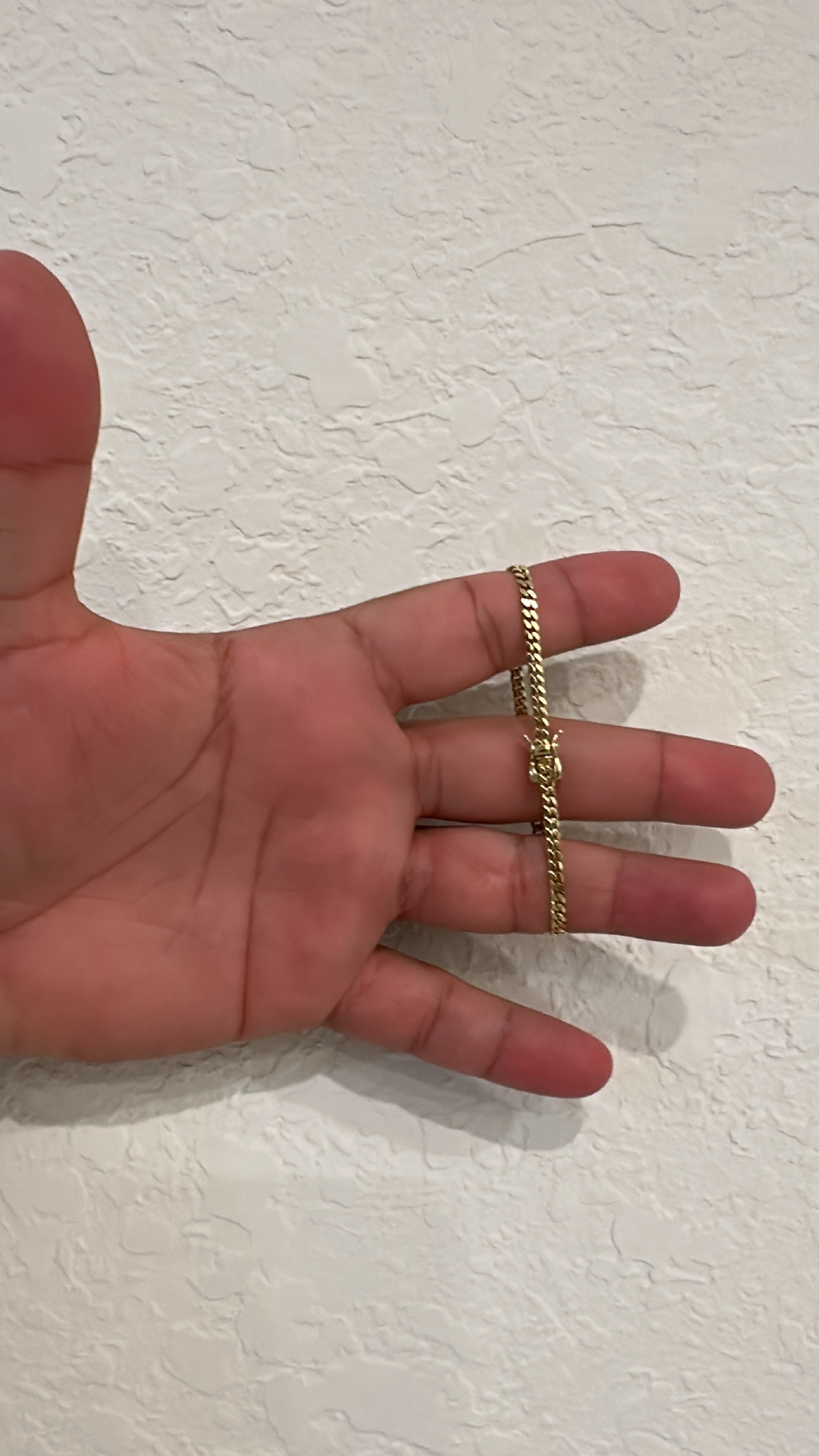 Pulsera de oro cubana sólida 