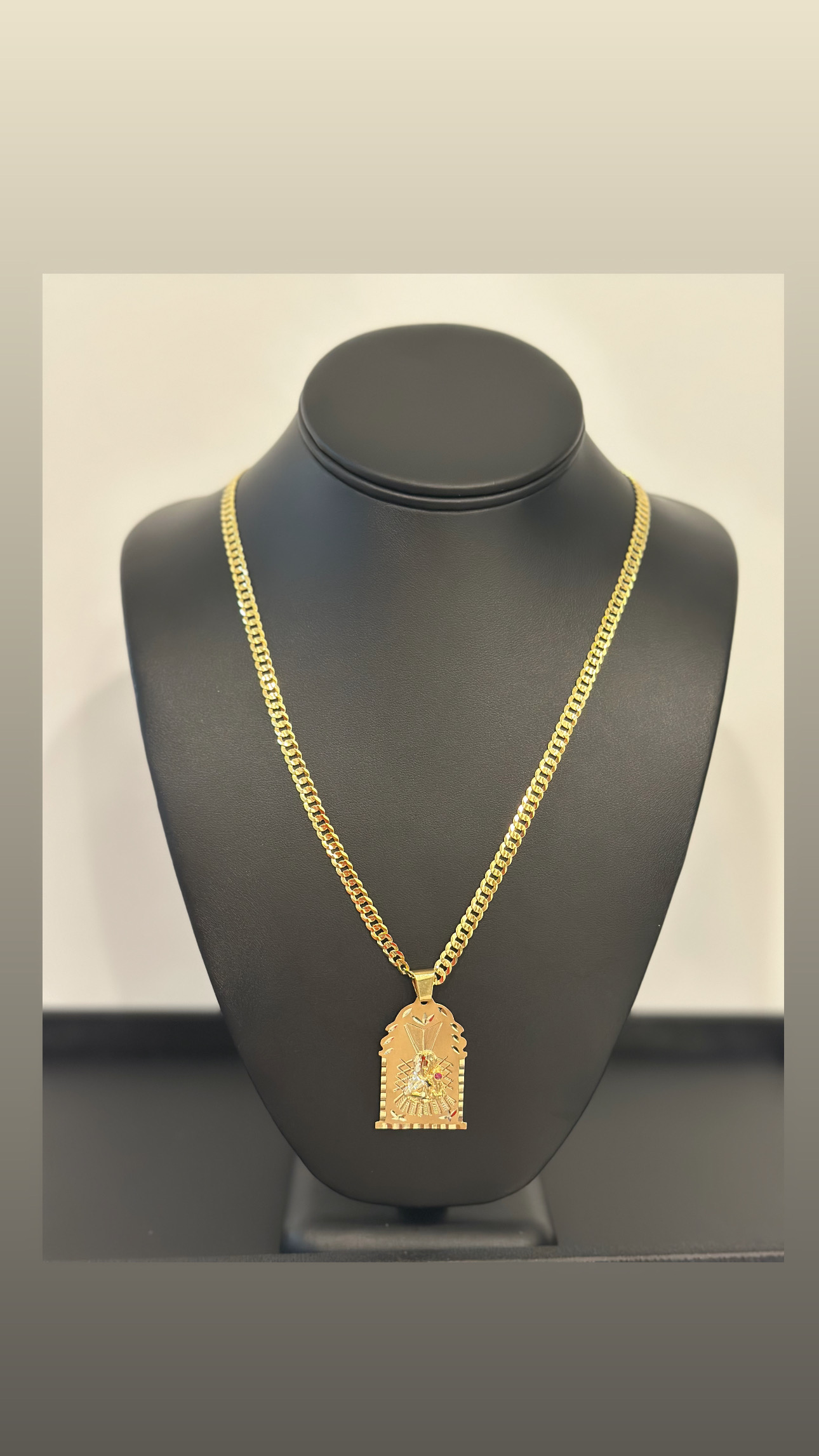 Cadena corte brillo 10k,24 pulgadas 