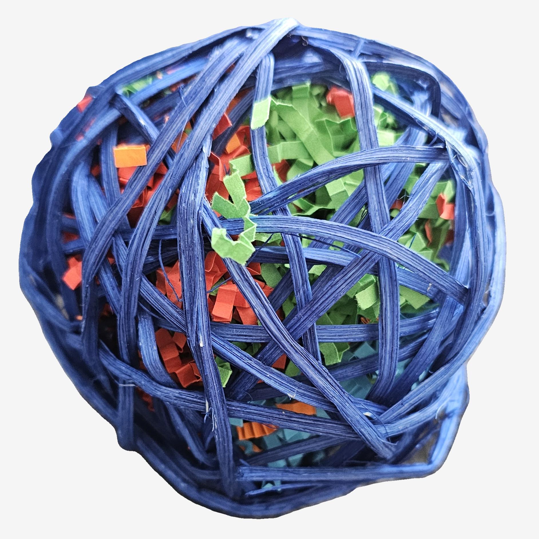 100mm Rattan Foraging Ball – Bird-Safe Shredding & Chew Toy with Paper Stuffing