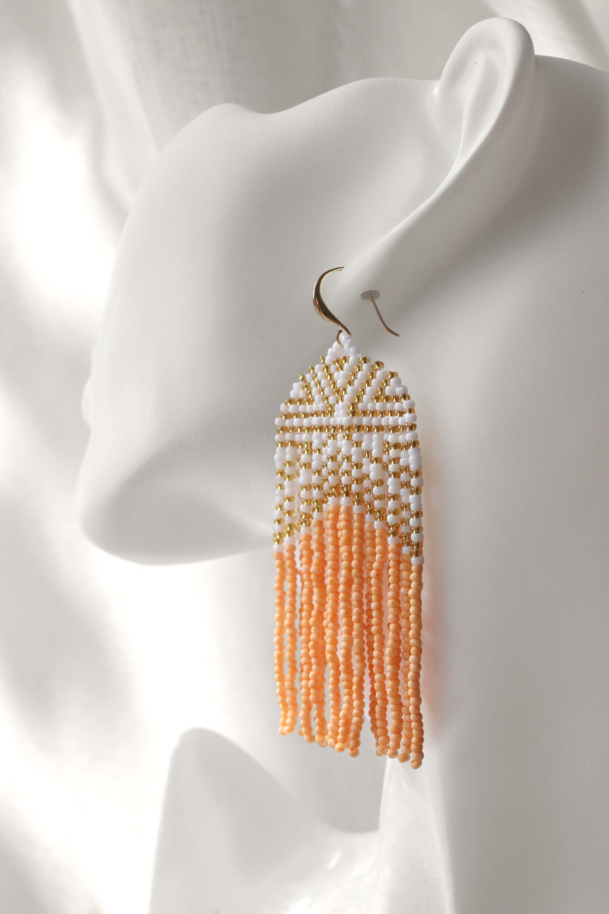 Elegant Orange Beaded Earrings