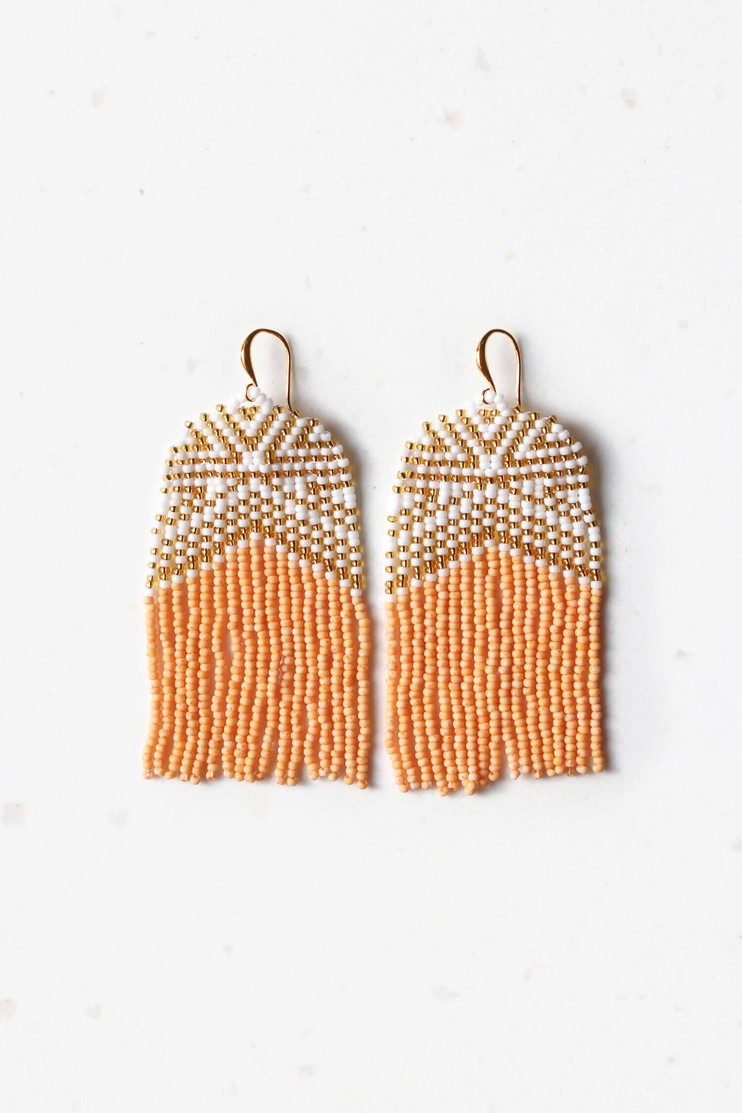Elegant Orange Beaded Earrings