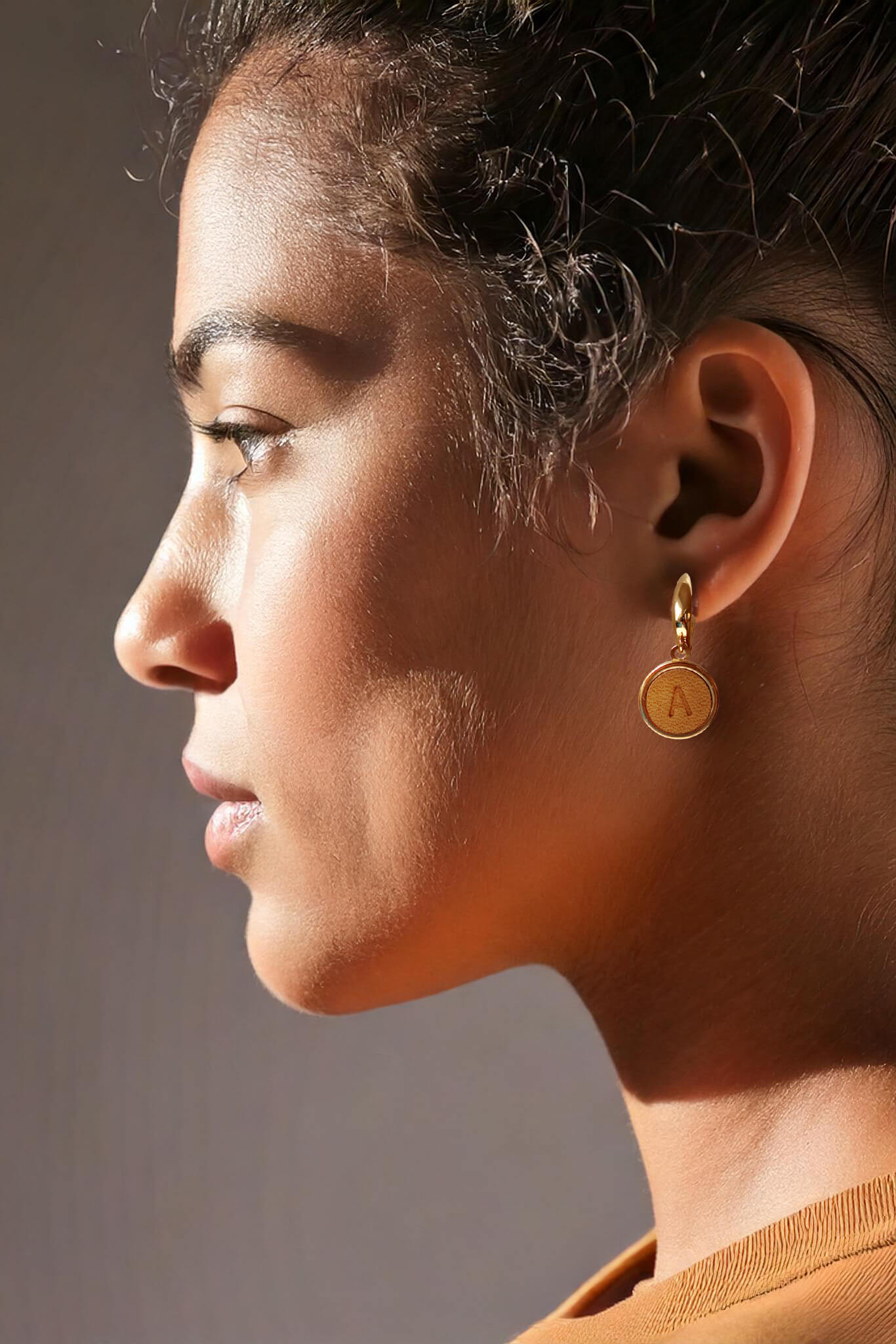 Gold Initial Earrings