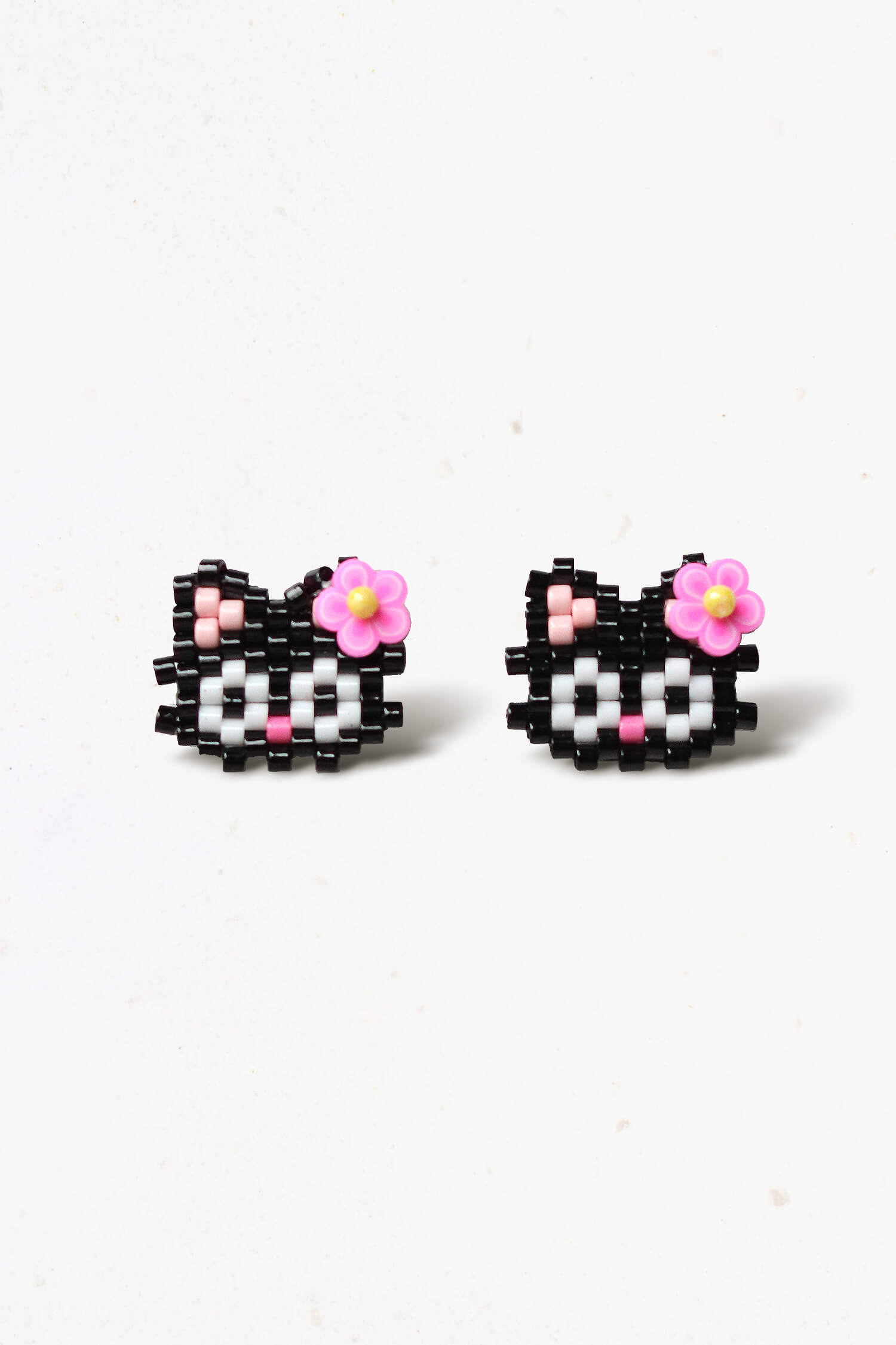 Beaded Cat Face Earrings