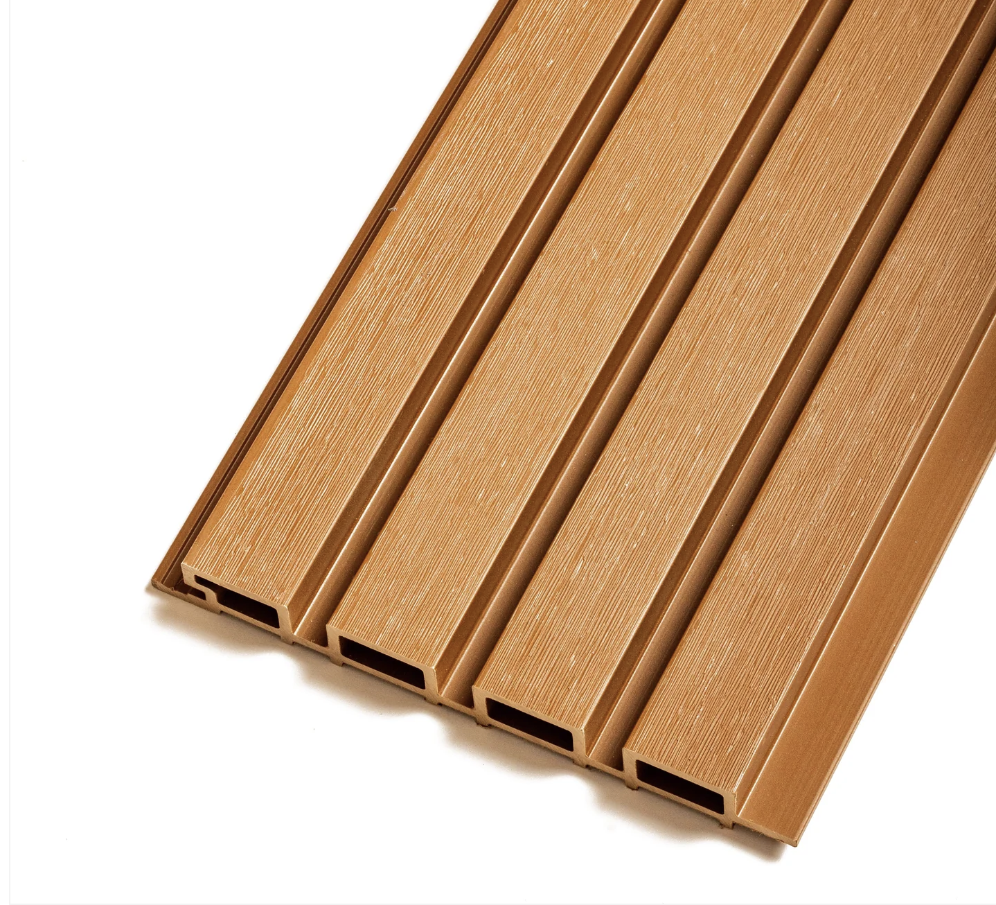 Honey Oak WPC Fluted Siding