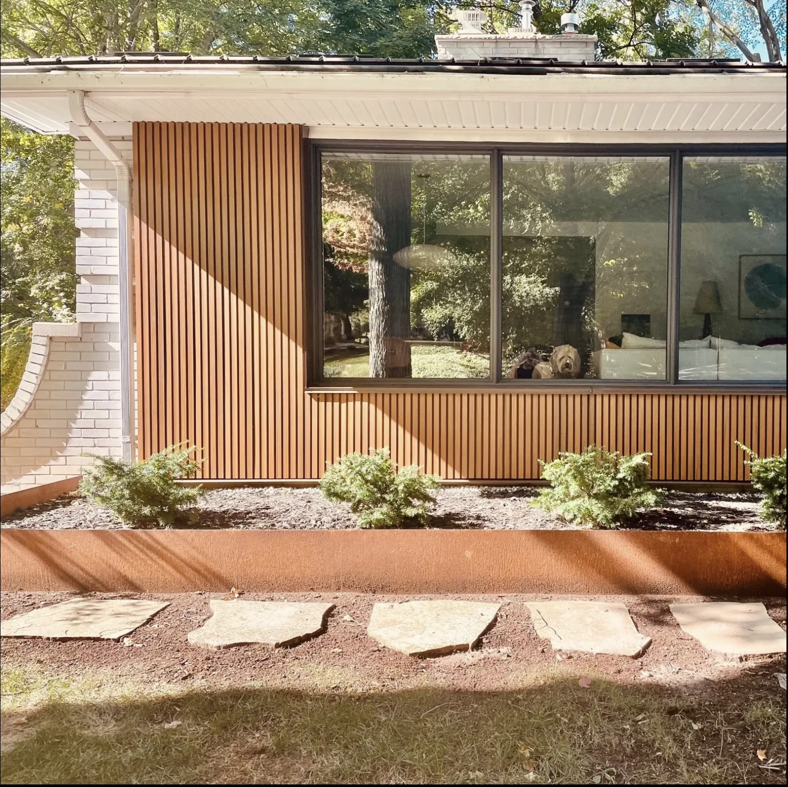 Honey Oak WPC Fluted Siding