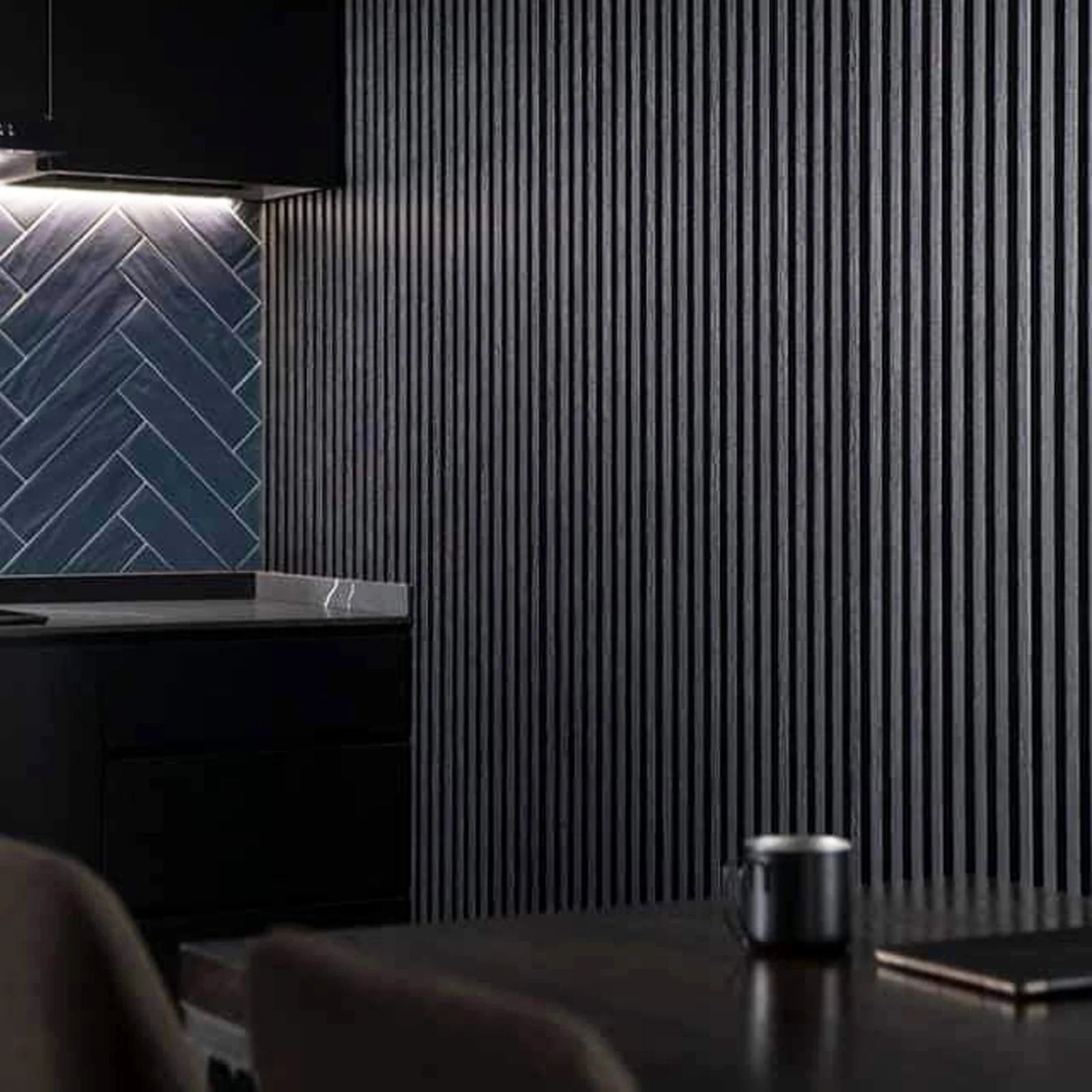 Black Fluted Slat Panels