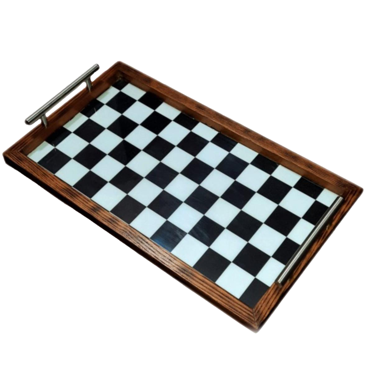  Chess Design Wooden Serving Tray
