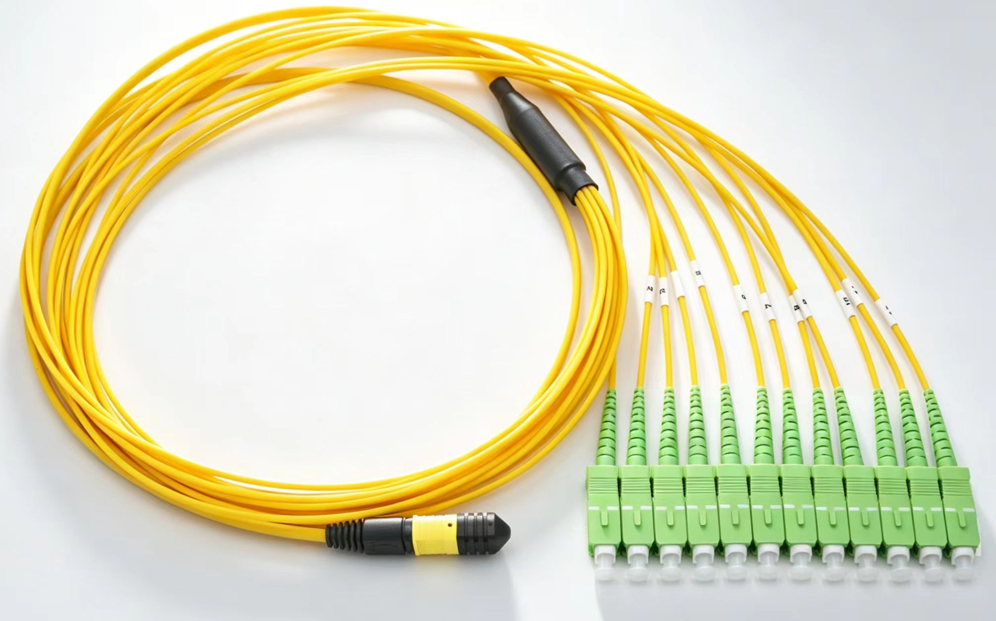 OS2 MPO/MTP® to SC/apc 12 fiber Fan-out Patch Cord