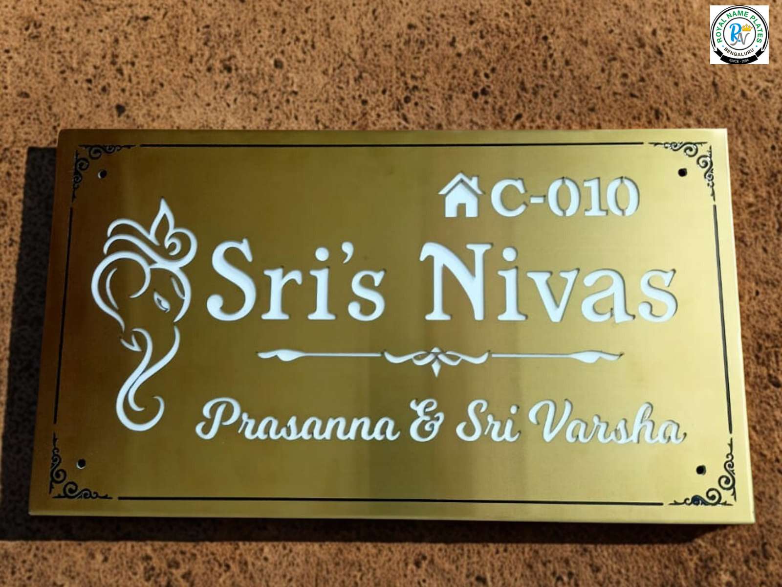 Titanium LED Name Plate with Vigneshwara Design