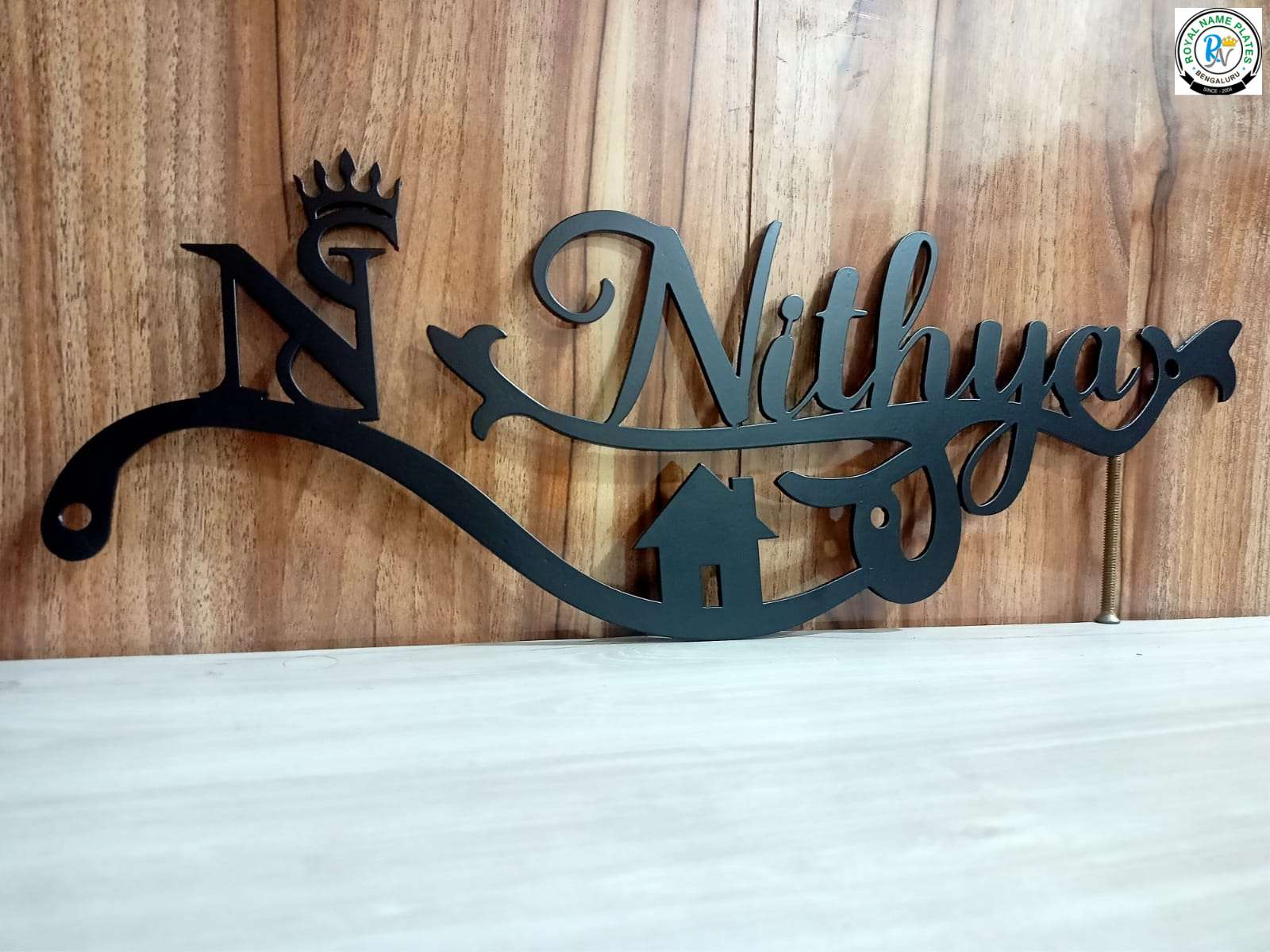 Royal Crown Metal Name Plate – Nithya Design